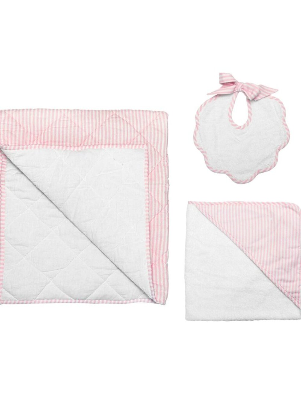 Louelle Baby Bedtime Gift Set, Palm Beach Pink Stripe